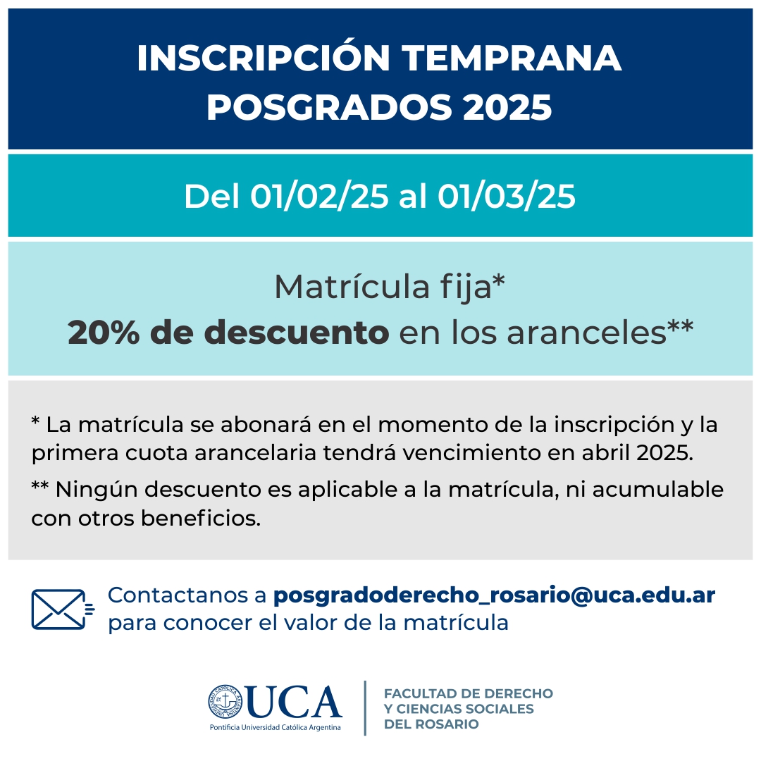 UCA - Inscripción temprana Posgrados 2025